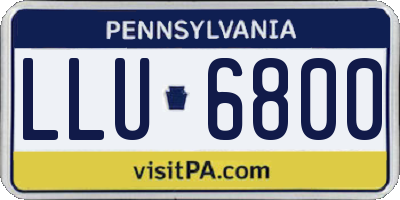 PA license plate LLU6800