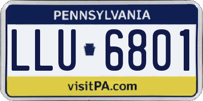 PA license plate LLU6801