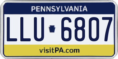 PA license plate LLU6807