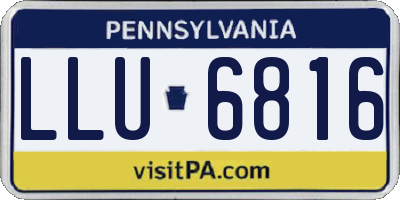 PA license plate LLU6816