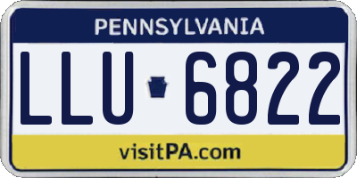 PA license plate LLU6822