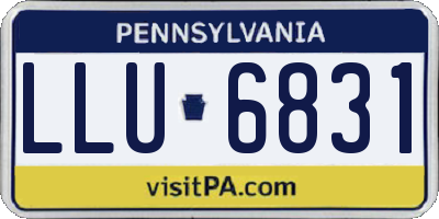 PA license plate LLU6831