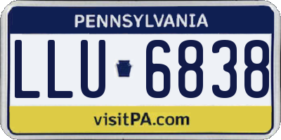 PA license plate LLU6838