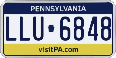 PA license plate LLU6848