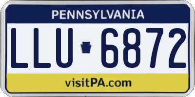 PA license plate LLU6872