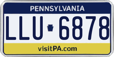 PA license plate LLU6878