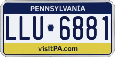 PA license plate LLU6881