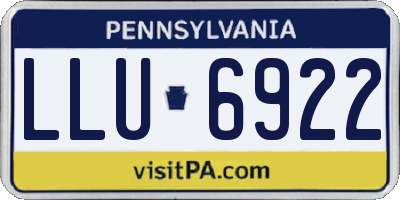 PA license plate LLU6922
