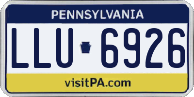 PA license plate LLU6926
