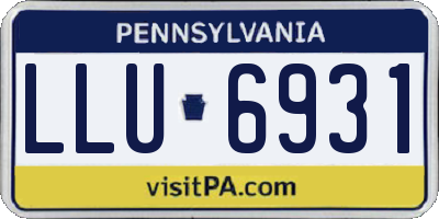 PA license plate LLU6931