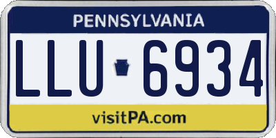 PA license plate LLU6934