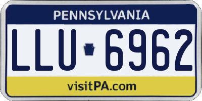 PA license plate LLU6962