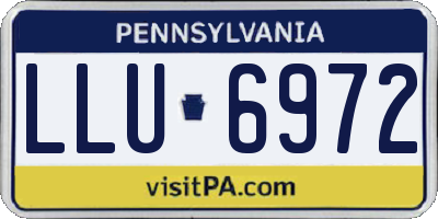 PA license plate LLU6972