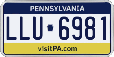 PA license plate LLU6981