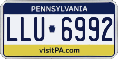 PA license plate LLU6992