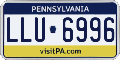 PA license plate LLU6996