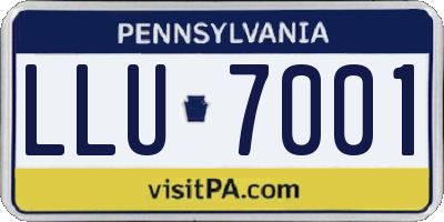 PA license plate LLU7001