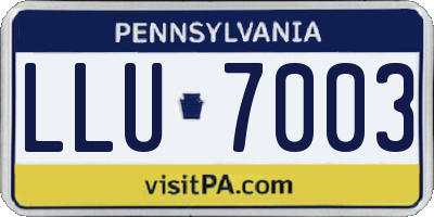 PA license plate LLU7003
