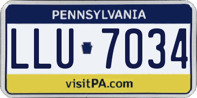 PA license plate LLU7034