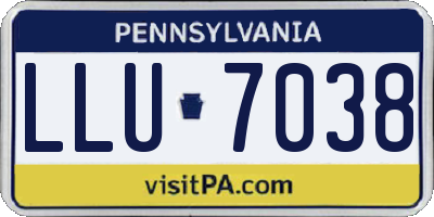 PA license plate LLU7038