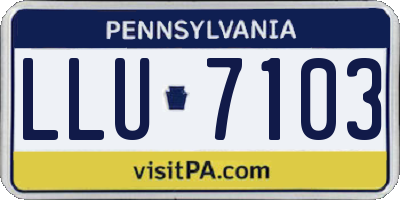 PA license plate LLU7103