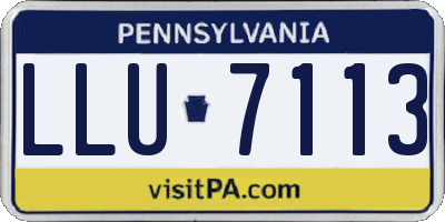 PA license plate LLU7113
