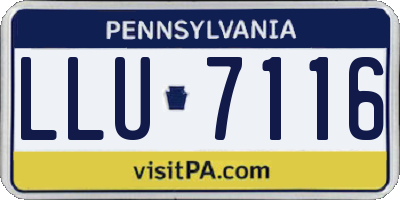 PA license plate LLU7116