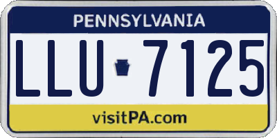 PA license plate LLU7125