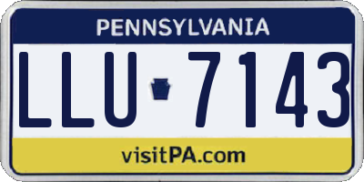 PA license plate LLU7143