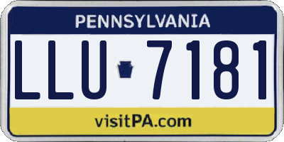 PA license plate LLU7181