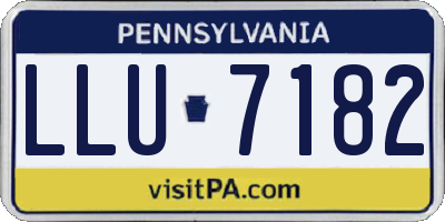 PA license plate LLU7182