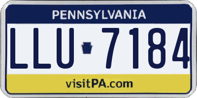 PA license plate LLU7184