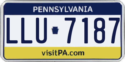 PA license plate LLU7187
