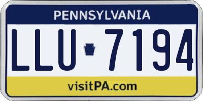 PA license plate LLU7194