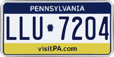 PA license plate LLU7204