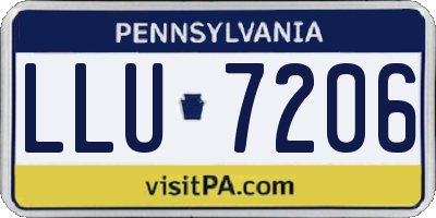 PA license plate LLU7206