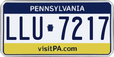 PA license plate LLU7217