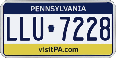 PA license plate LLU7228