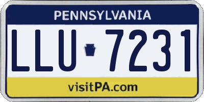 PA license plate LLU7231