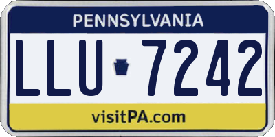 PA license plate LLU7242