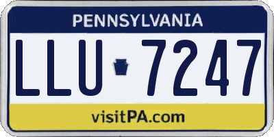 PA license plate LLU7247