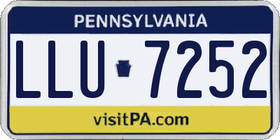 PA license plate LLU7252