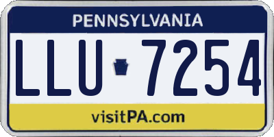 PA license plate LLU7254