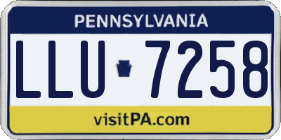 PA license plate LLU7258