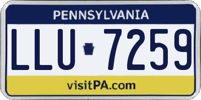 PA license plate LLU7259