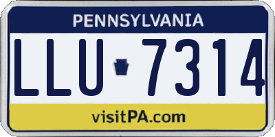 PA license plate LLU7314