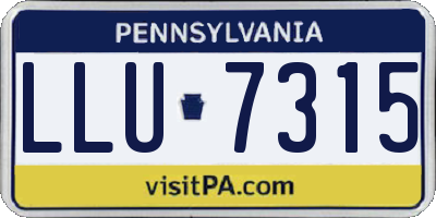 PA license plate LLU7315