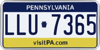 PA license plate LLU7365