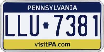 PA license plate LLU7381