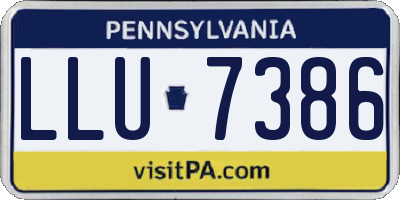 PA license plate LLU7386
